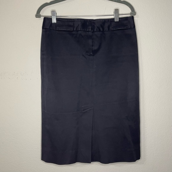 Theory Black pencil Skirt Basic Straight Front Slit Skirt Business Wear Size 8 - Picture 1 of 7